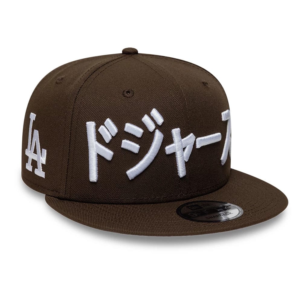 LA Dodgers MLB Kanji Dark Brown 9FIFTY Snapback Adjustable Cap-zelvios