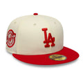 LA Dodgers MLB Chrome Scarlet Cream 59FIFTY Fitted Cap-zelvios