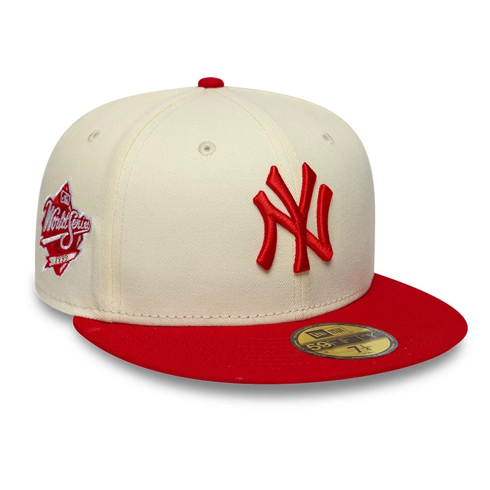 New York Yankees MLB Chrome Scarlet Cream 59FIFTY Fitted Cap-zelvios
