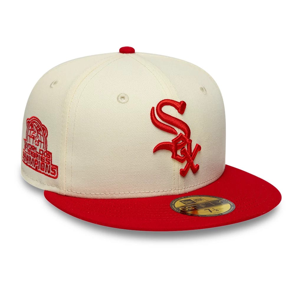 Chicago White Sox MLB Chrome Scarlet Cream 59FIFTY Fitted Cap-zelvios
