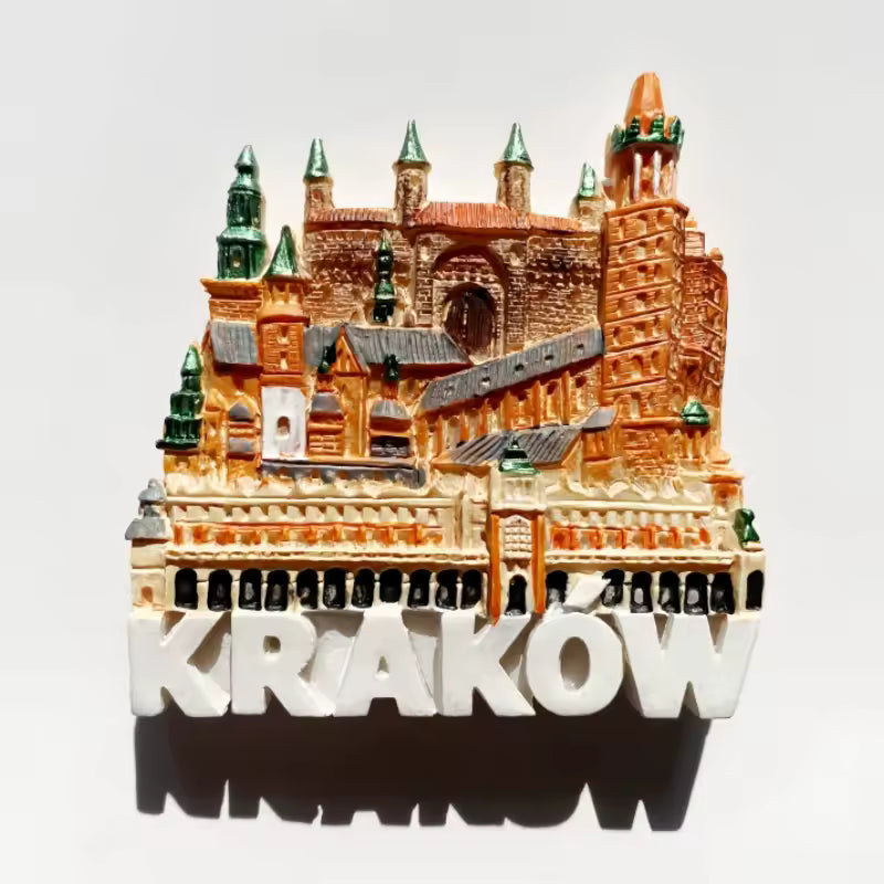 Krakow Main Market Square Poland Fridge Magnet 3D Resin Souvenir Decoration