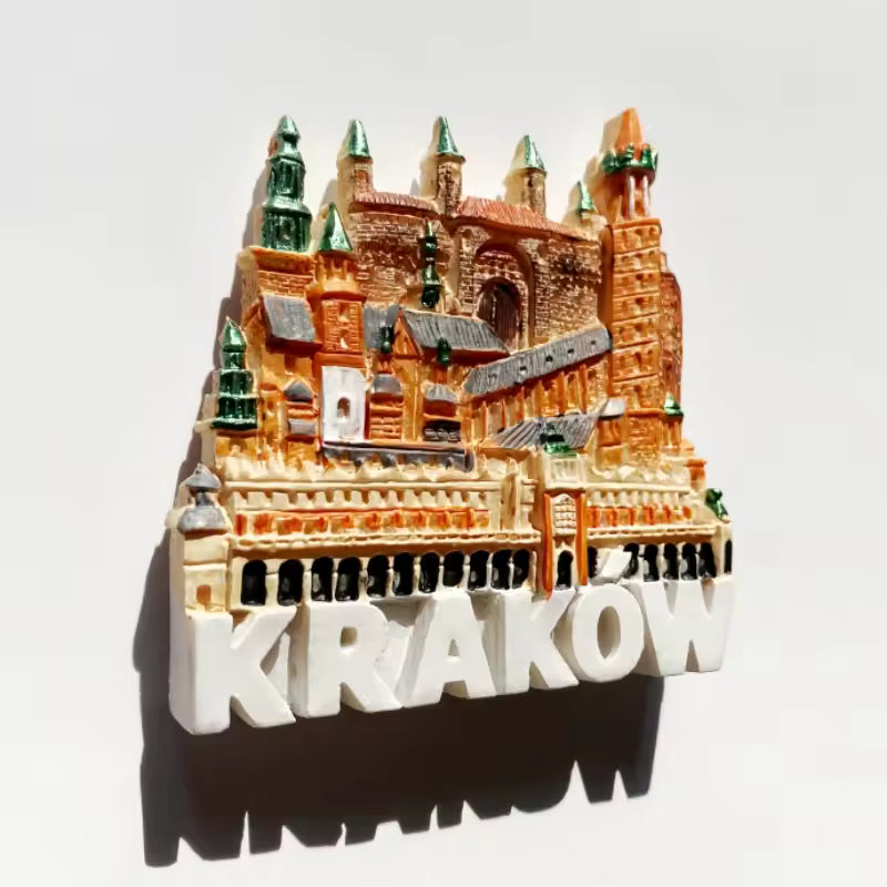 Krakow Main Market Square Poland Fridge Magnet 3D Resin Souvenir Decoration